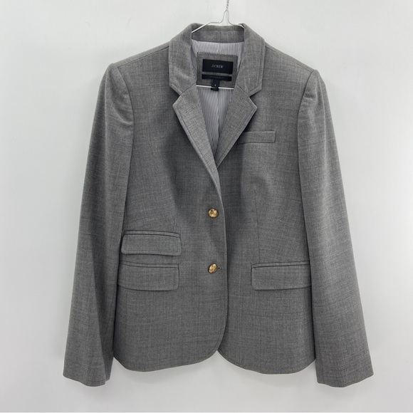 J Crew Schoolboy Blazer Light Gray Wool Preppy Light Academia Size 6